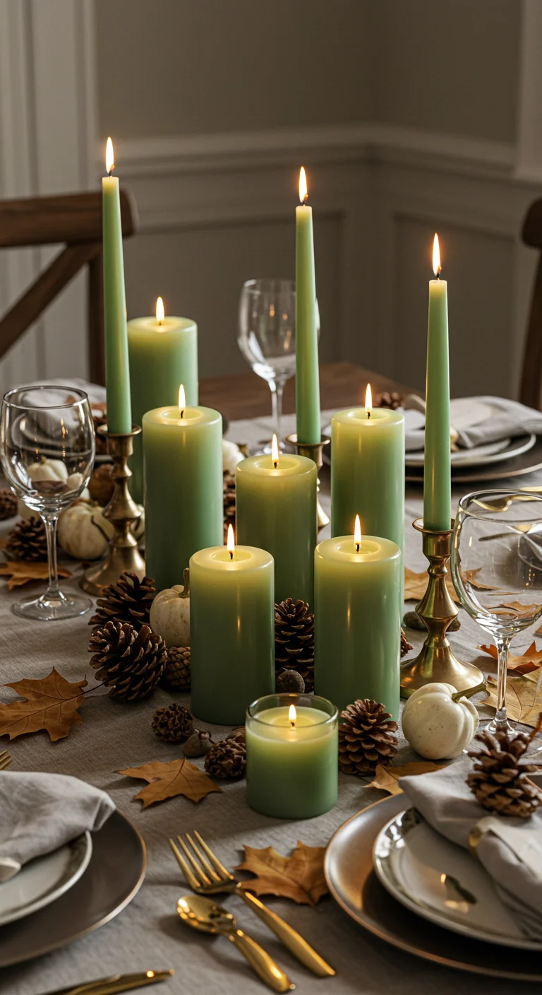 4. Candles & Glow: Creating Atmosphere with Sage Green Candles