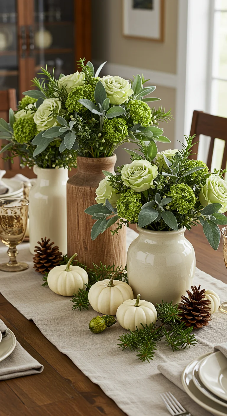 6. Floral Arrangements: Sage Green Blooms for a Fresh Touch