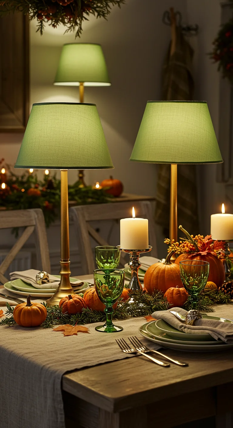 17. Lighting Magic: Using Sage Green Lampshades for Ambient Lighting