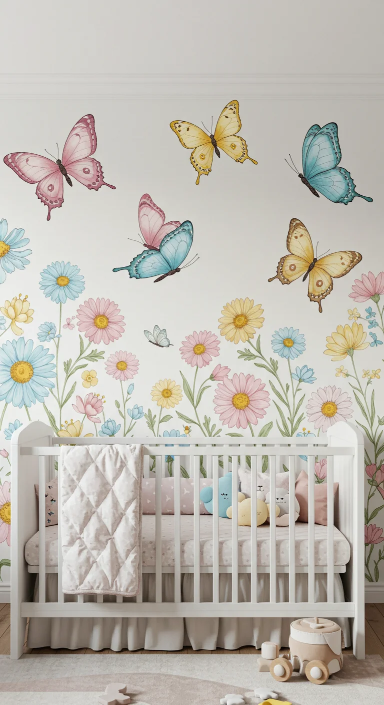 1. Whimsical Butterfly Wall Murals: Transforming Baby Room Walls