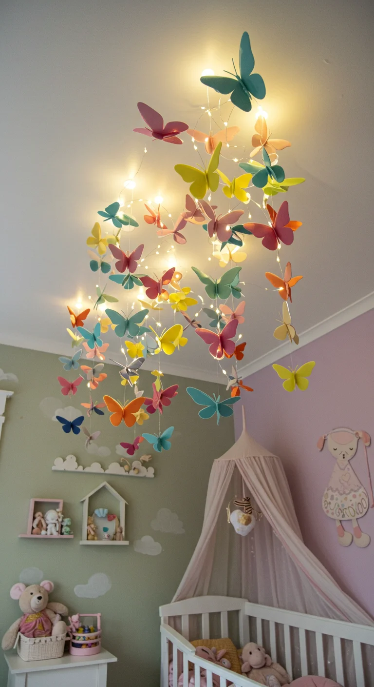 18. Butterfly Ceiling Décor: A Sky Full of Magic