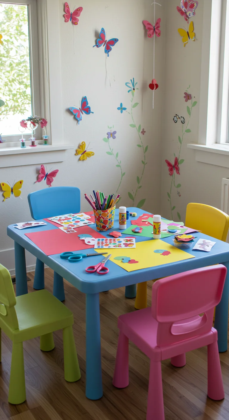 23. Butterfly Craft Station: Fostering Creativity Early On