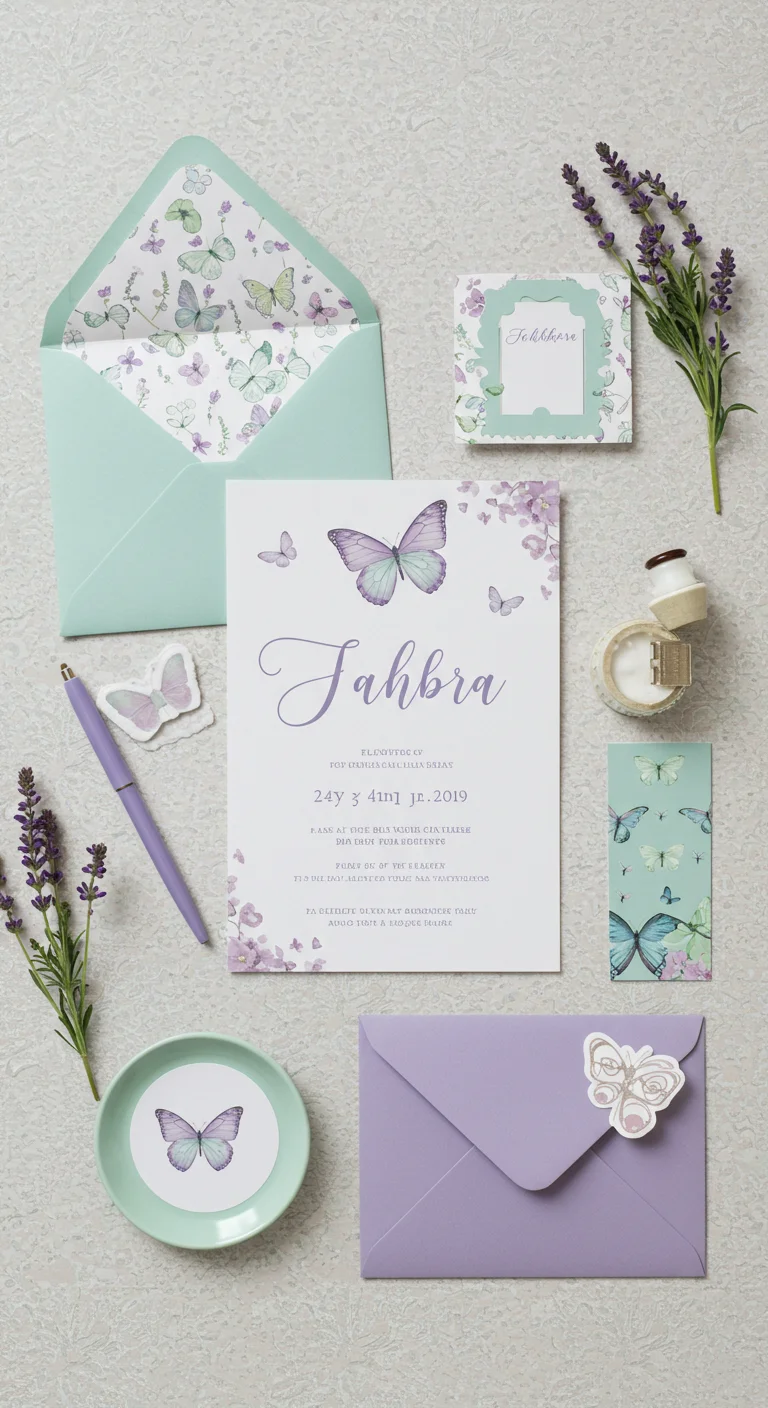 25. Butterfly-Themed Birth Announcement: Sharing Joy with Style