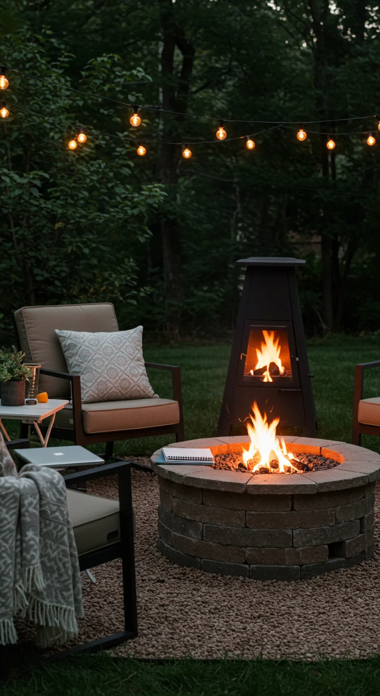 19. The Fire Pit Office: Cozy Evenings of Productivity