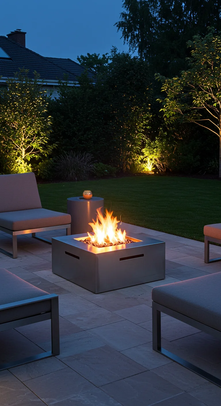 2. Modern Minimalism: Sleek Metal Fire Pits