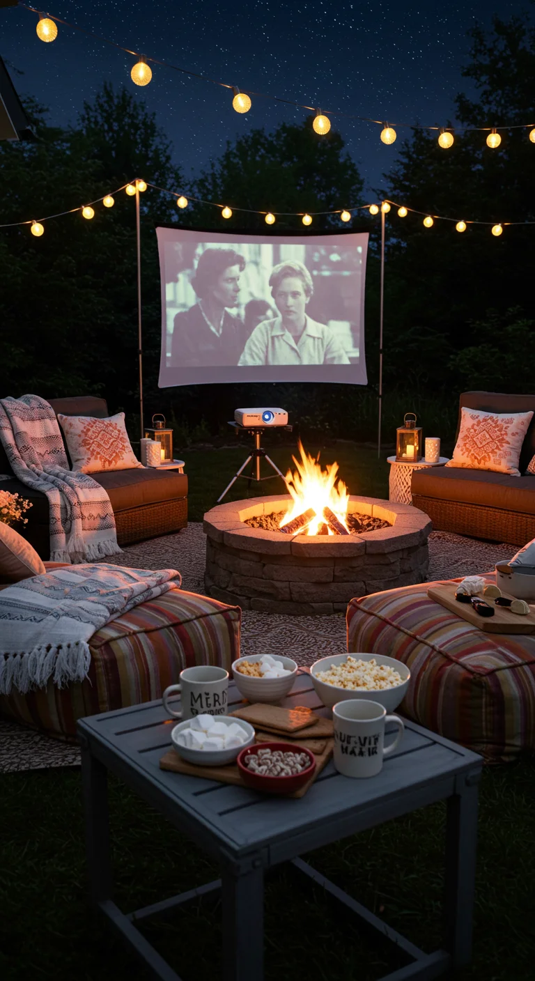 7. Themed Gatherings: Movie Nights Around the Fire