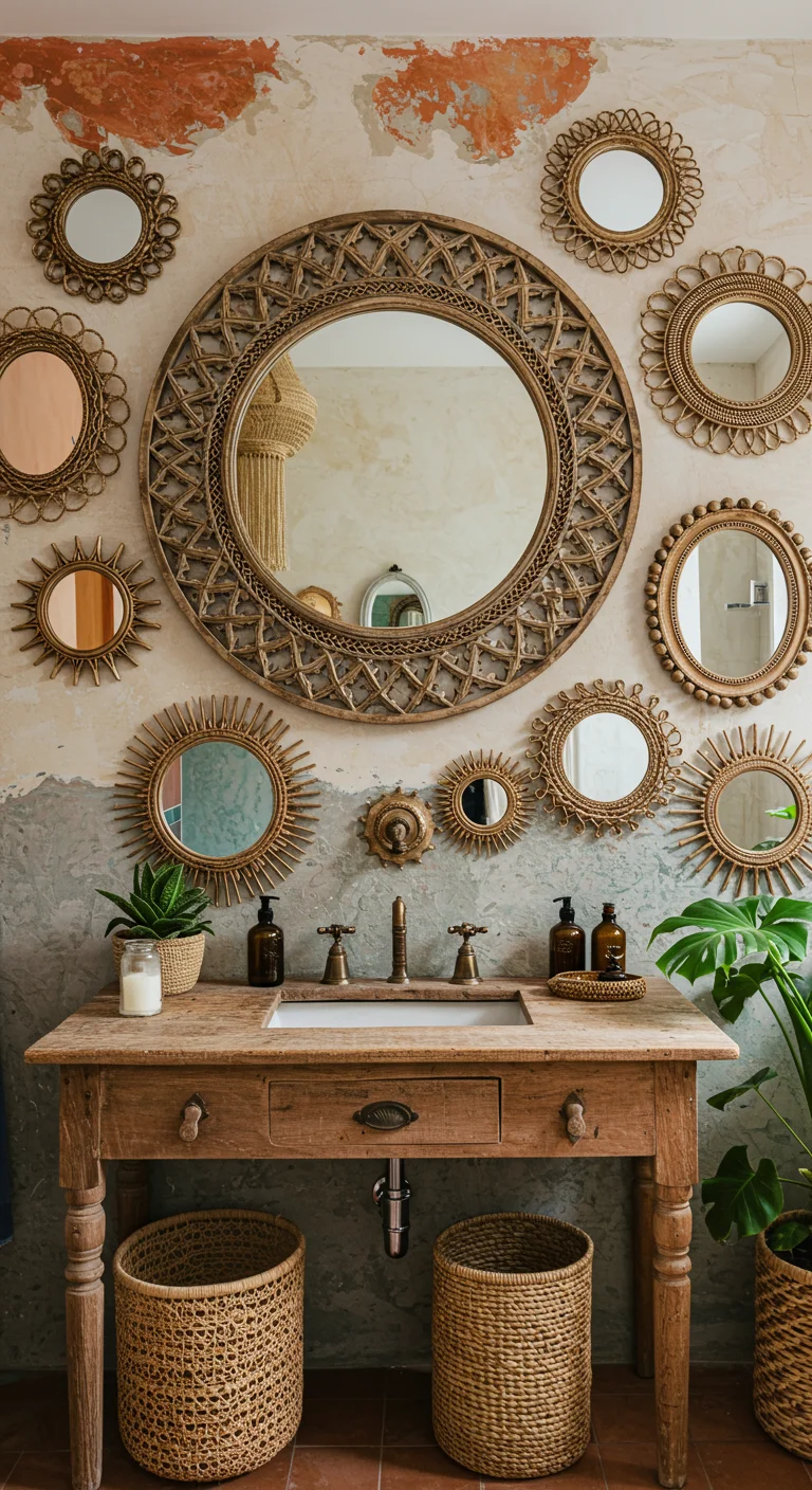 13. Statement Mirrors: Reflecting Your Bohemian Style