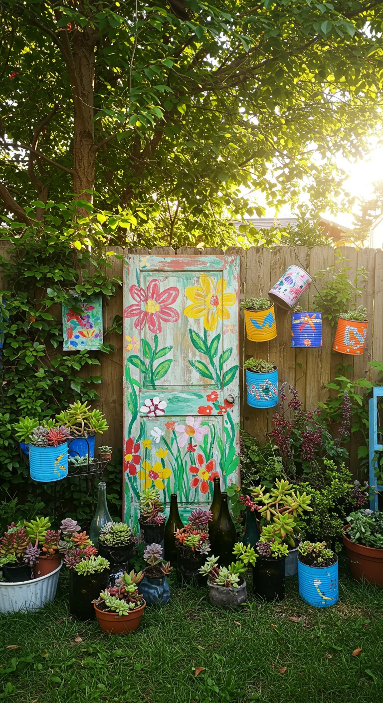 22. Upcycled Art: Eco-Friendly Painting Ideas for Gardens