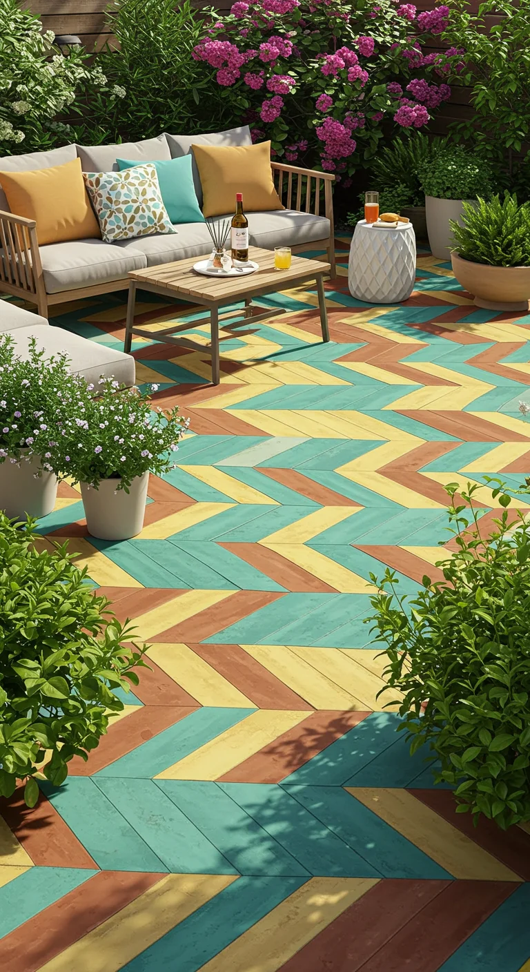 5. Colorful Tiles: Adding Vibrancy with Patterned Pavers