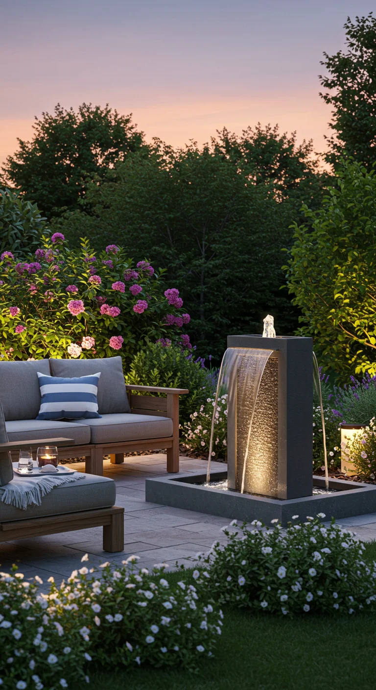 15. Water Features: Enhancing Patios with Tranquil Sounds