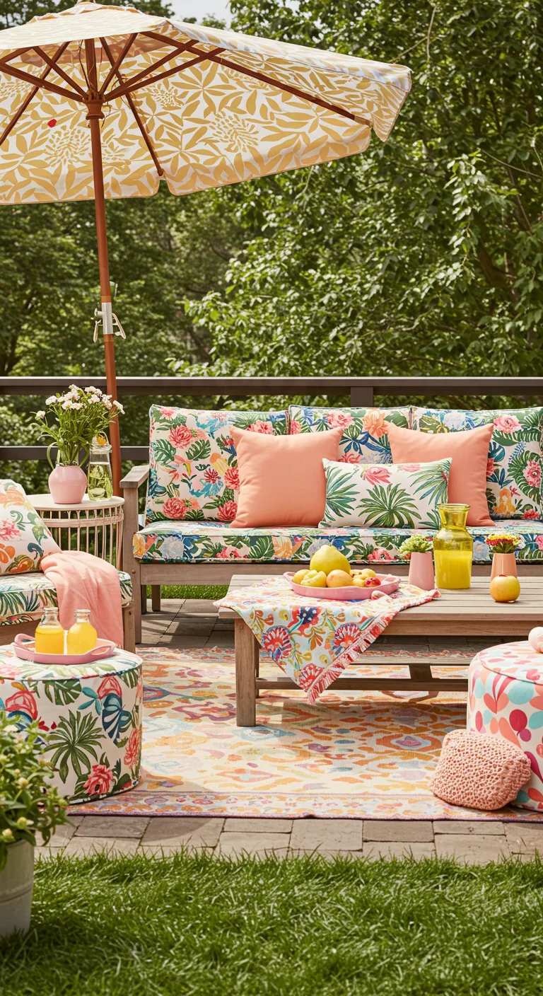 14. Playful Patterns: Fun Fabrics That Elevate Your Outdoor Aesthetic