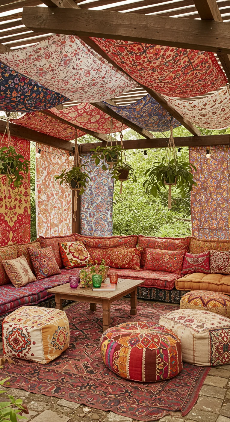 3. Bohemian Bliss: Colorful Fabrics and Cozy Nooks