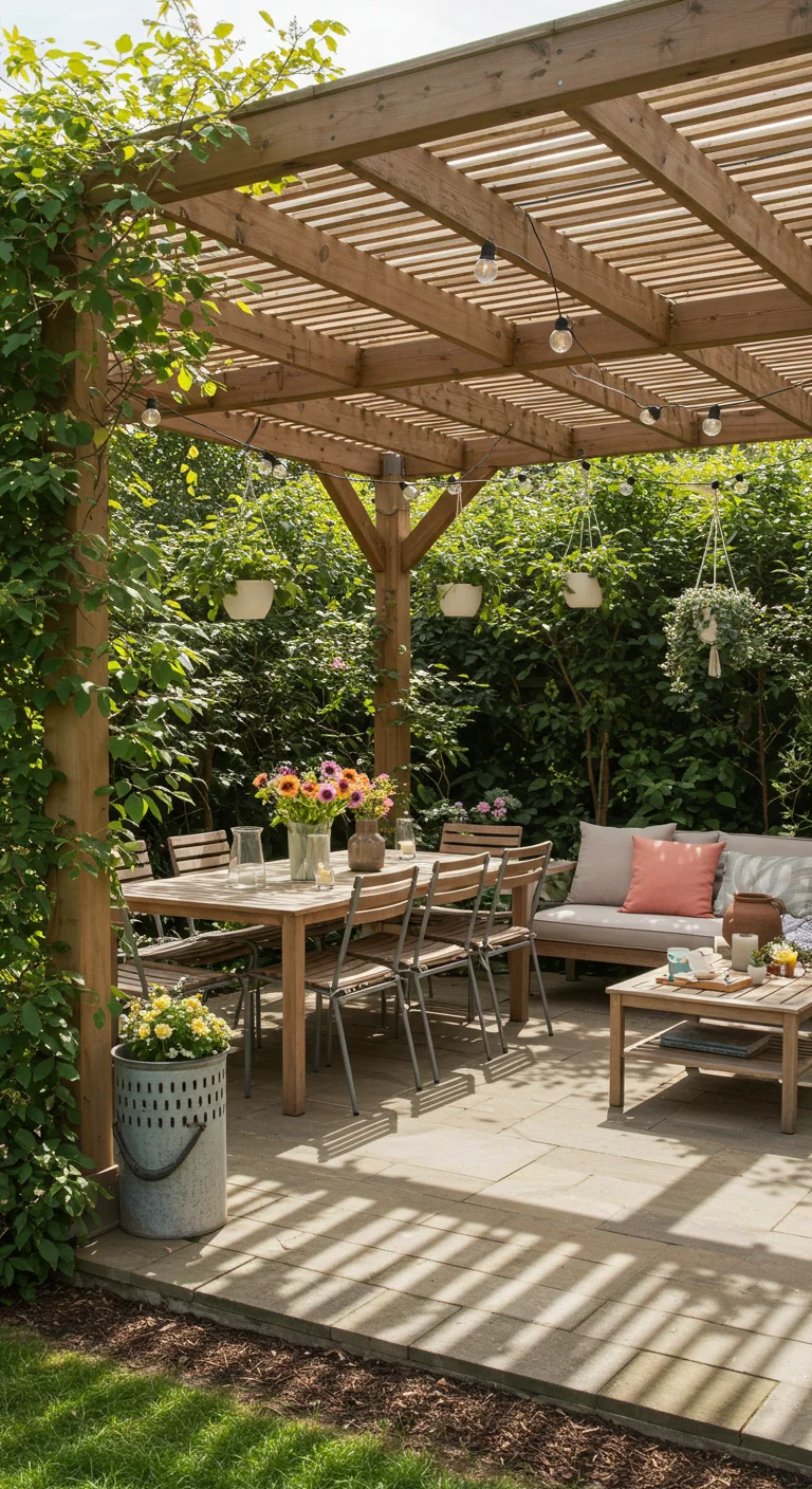 8. Multi-Functional Spaces: Pergolas for Dining and Relaxation