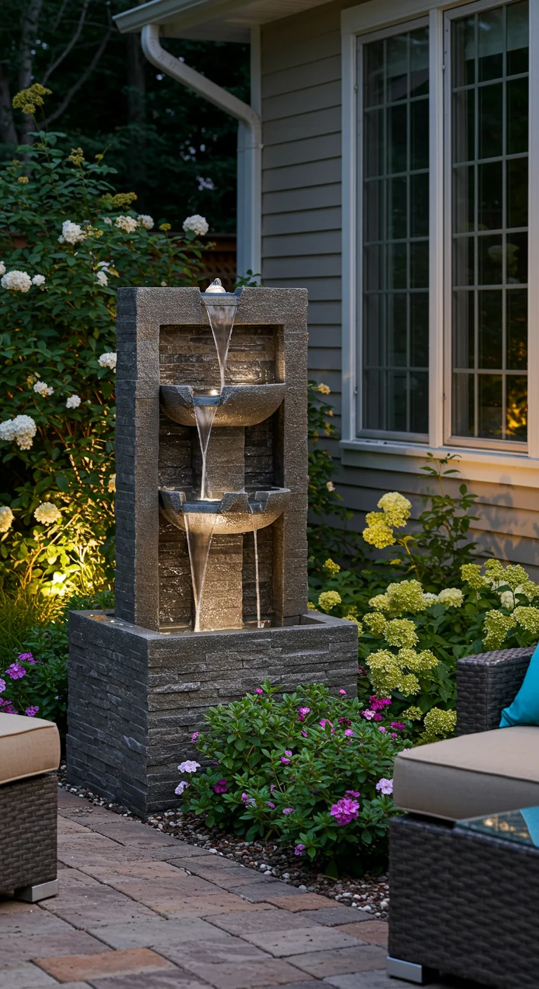 11. Water Features: Tranquil Fountains for Relaxation