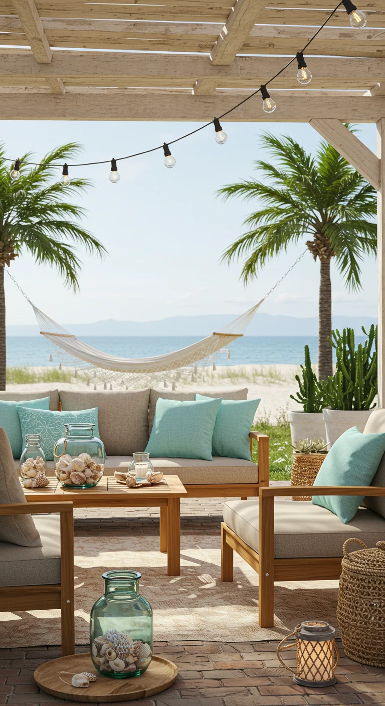 26. Coastal Calm: Beach-Inspired Outdoor Décor
