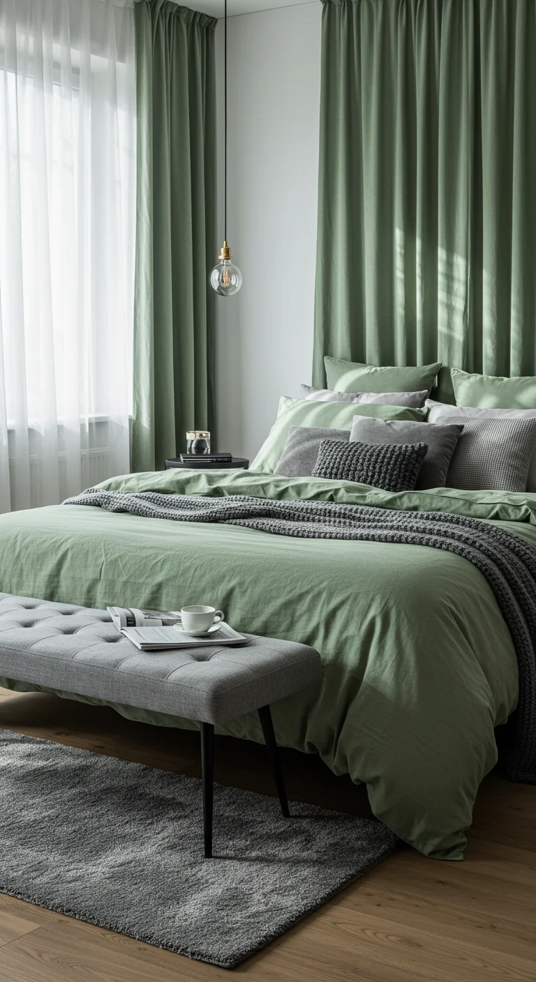 3. Textured Layers: Incorporating Fabrics in Sage and Grey