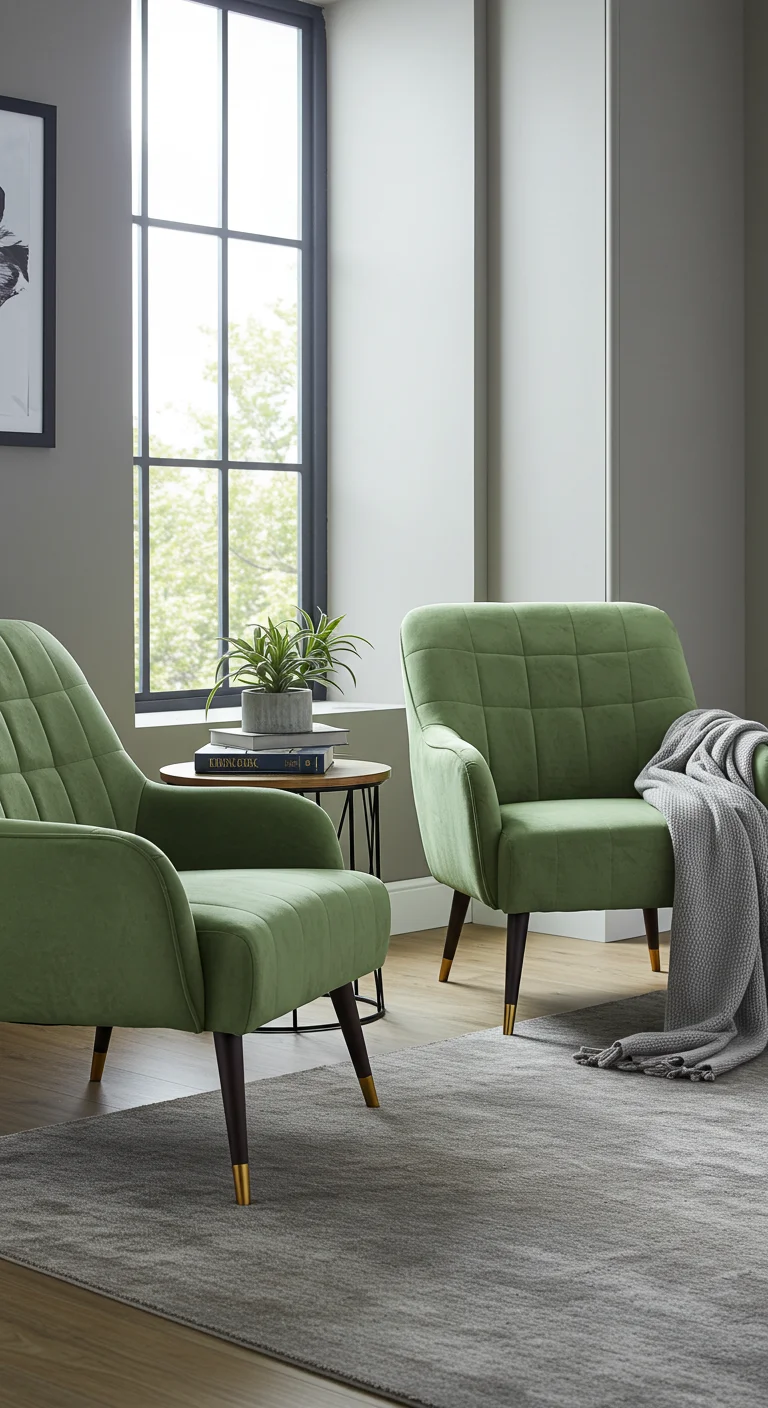 11. Accent Chairs: Stylish Seating in Sage and Grey