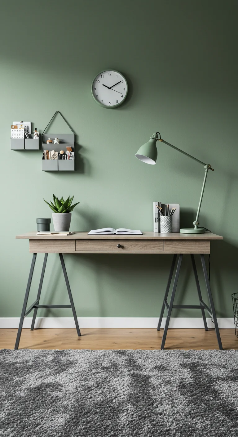 26. Home Office Inspiration: Productive Sage and Grey Spaces