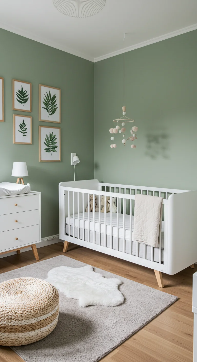 7. Minimalist Vibes: Sage Green and White Color Palette