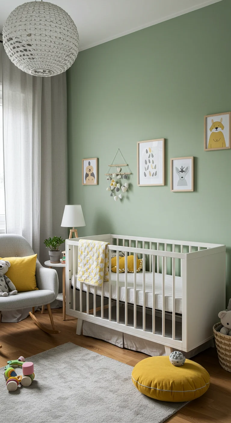 19. Gender-Neutral Designs: Sage Green for Every Baby