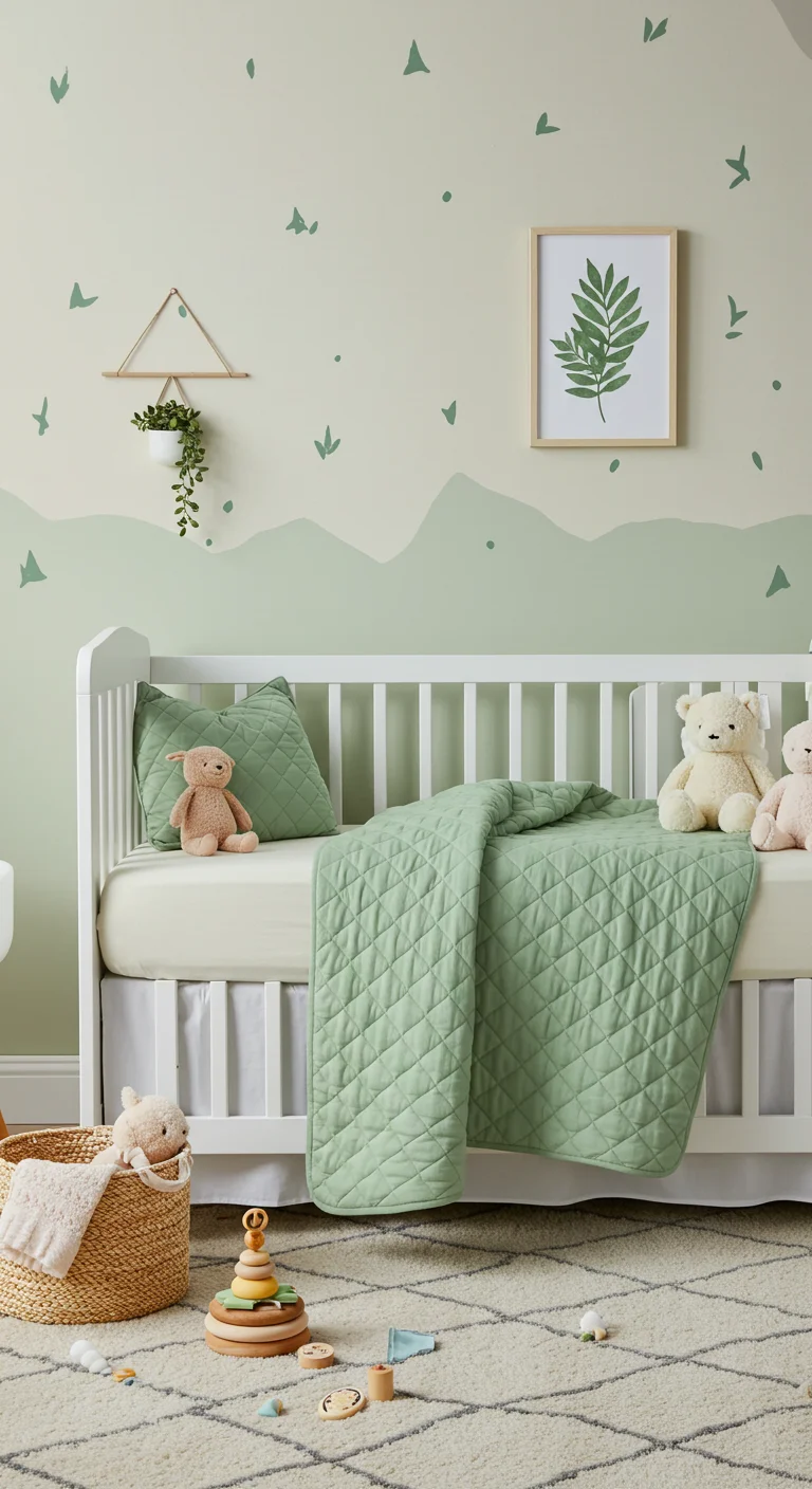 36. Beautiful Bedding: Sage Green Quilts and Comforters