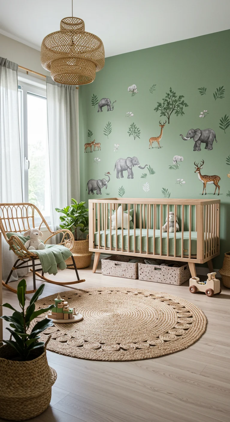 37. Themed Decor: Sage Green in Safari and Woodland Nurseries