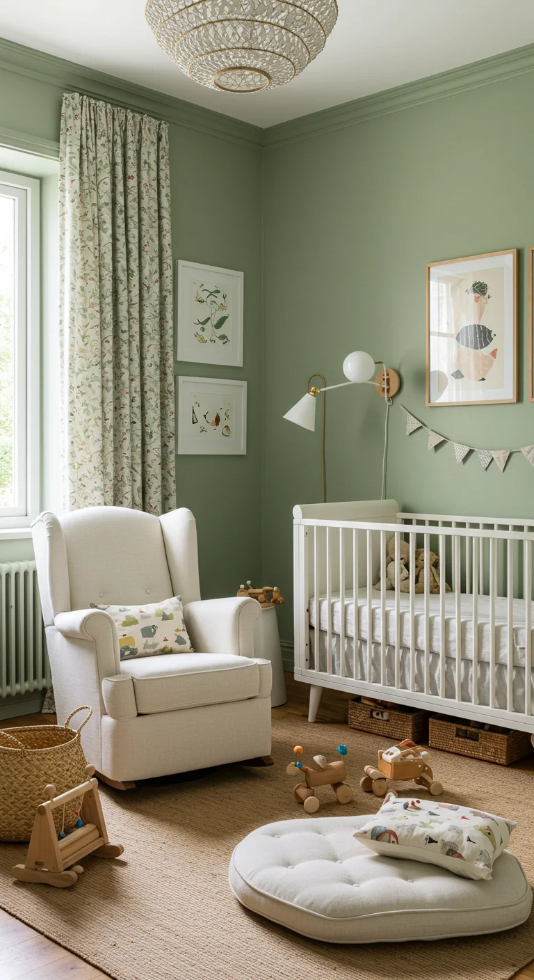 38. Timeless Appeal: Classic Sage Green Nursery Designs