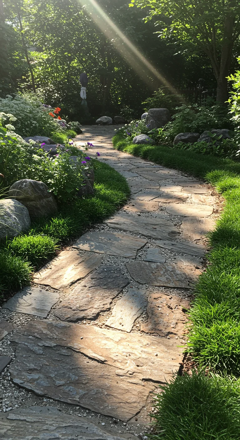 5. Sculptural Stone Pathways: Art You Can Walk On