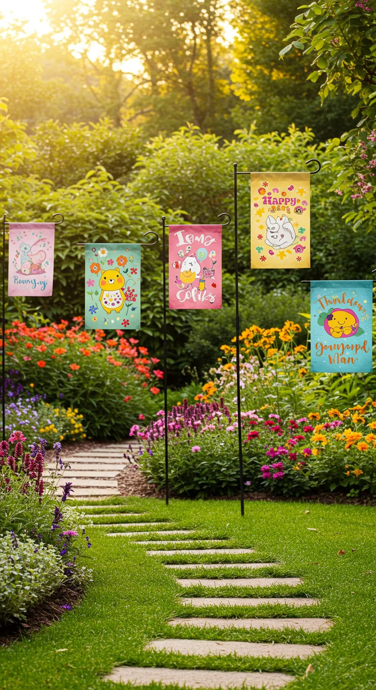 6. Colorful Garden Flags: Personalizing Your Outdoor Space