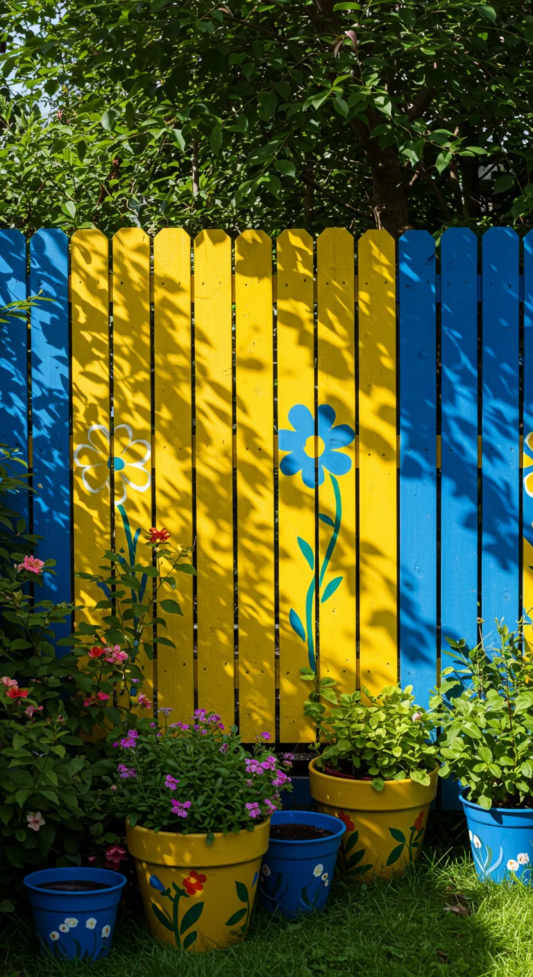 26. Painted Garden Fences: Bold Statements of Color