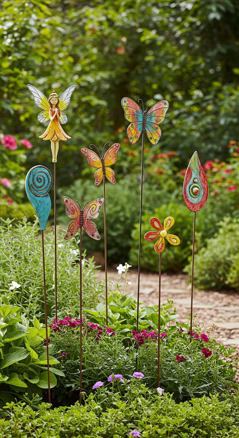 30. Artistic Garden Stakes: Function Meets Fantasy