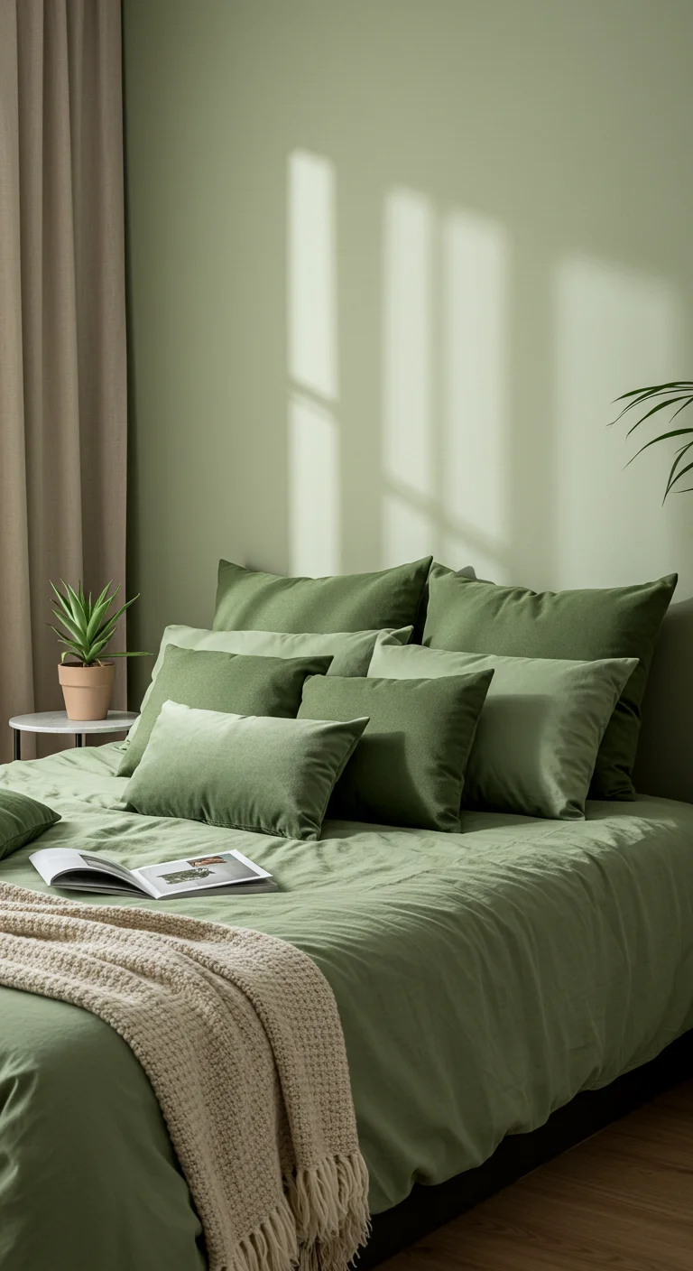 3. Accent Your Space: Sage Green Throw Pillows