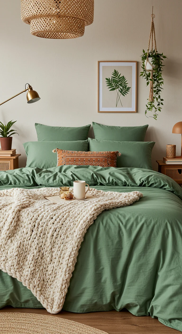 5. Textured Touch: Sage Green Bedding Combinations