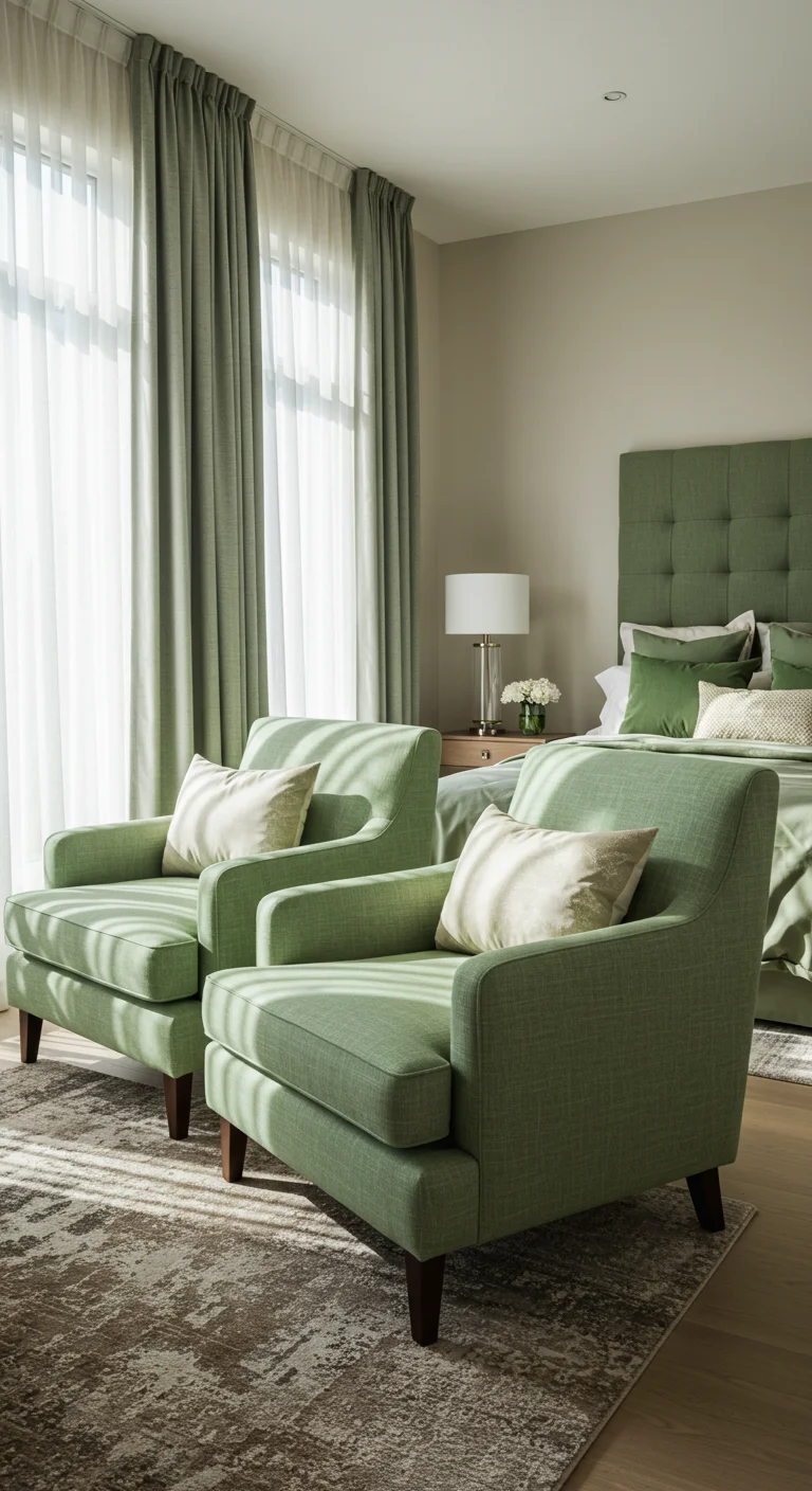 6. Statement Pieces: Sage Green Accent Chairs