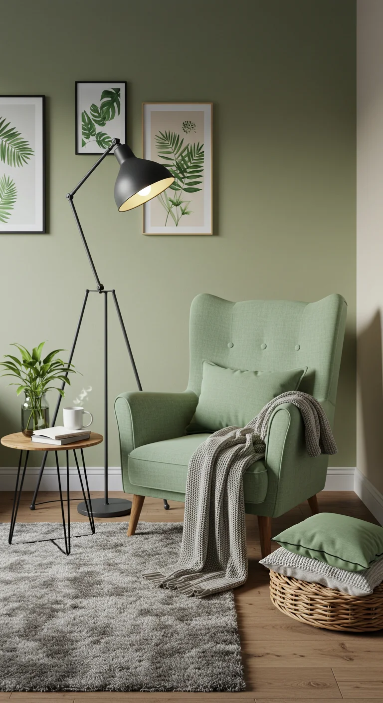 11. Cozy Corners: Sage Green Reading Nooks