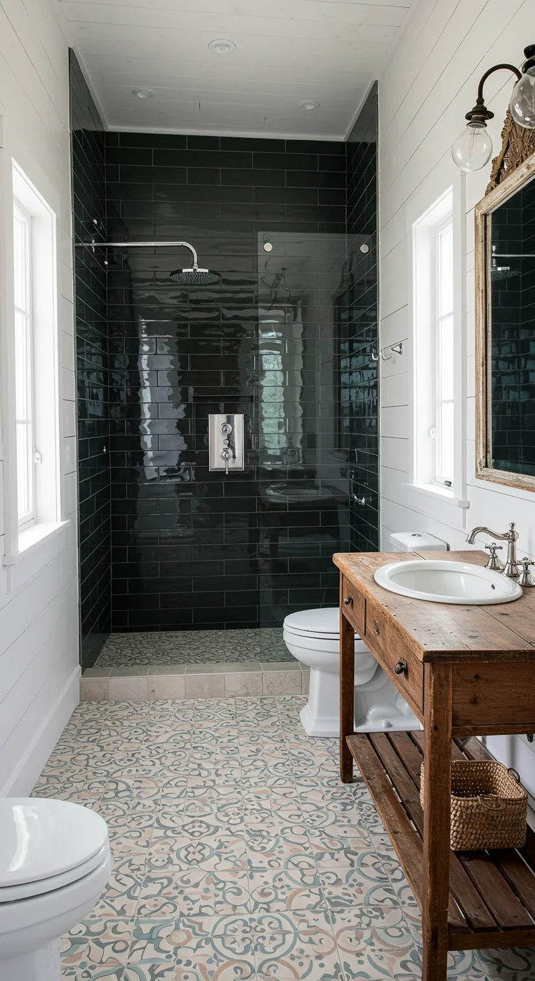 9. Textured Trends: Shiplap Meets Tile for Unique Aesthetics