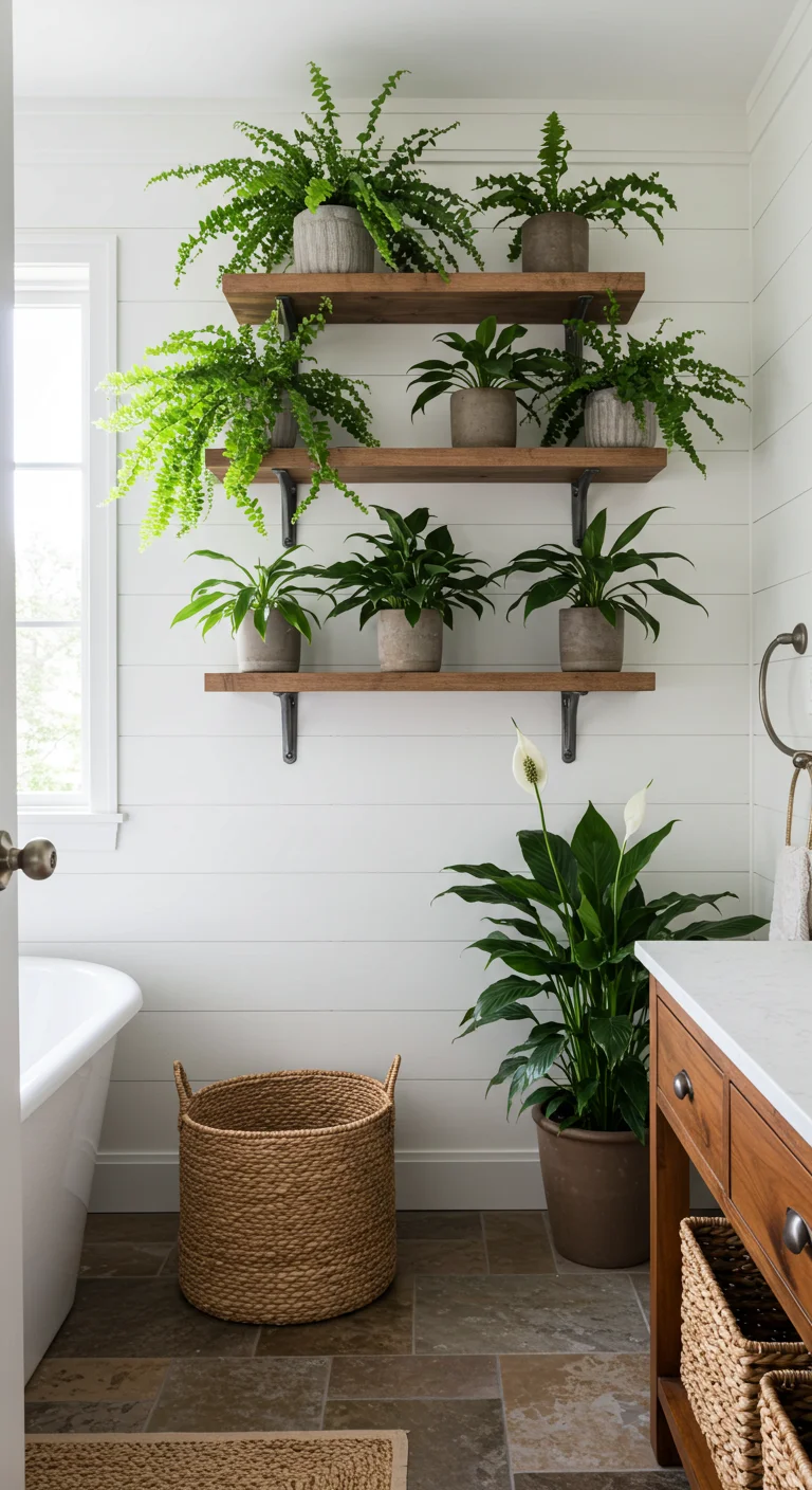 13. Nature-Inspired: Incorporating Greenery with Shiplap Designs