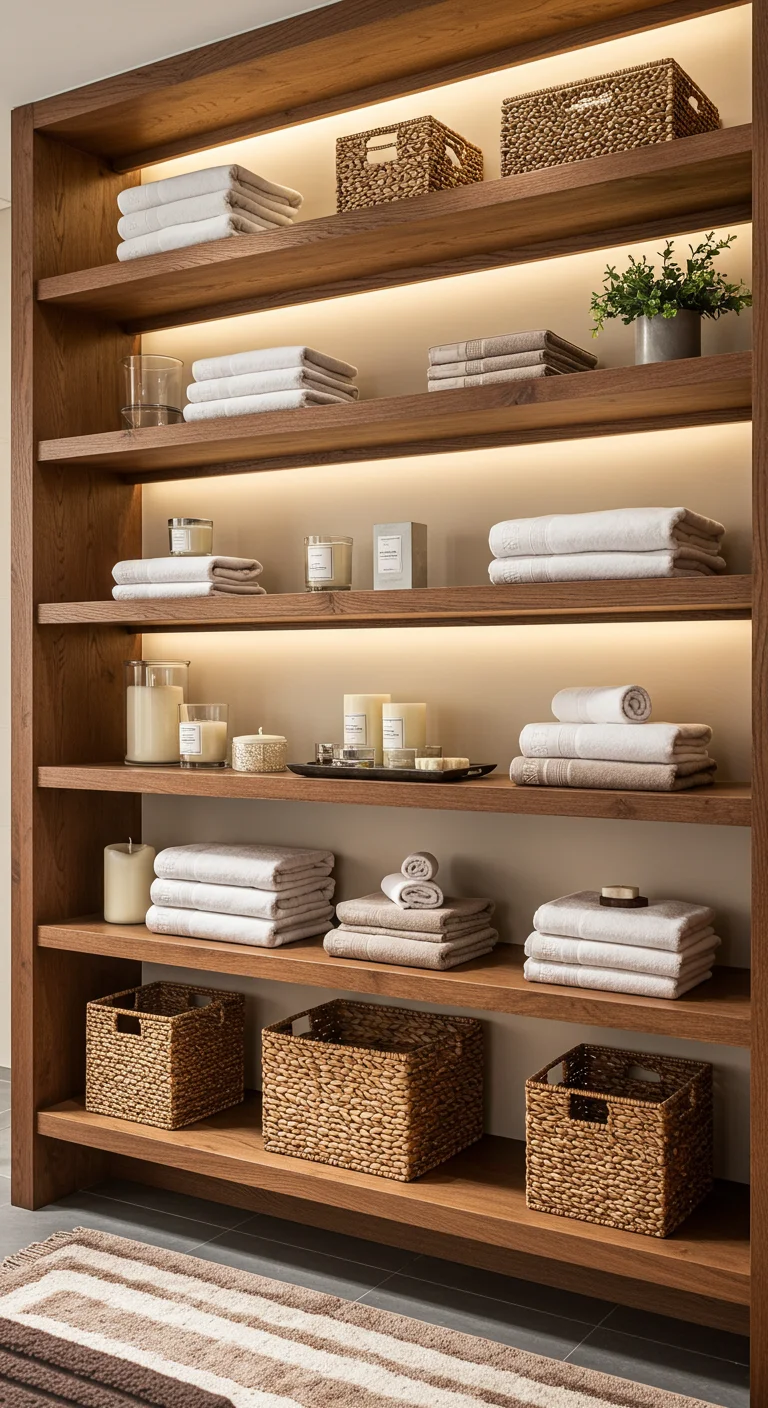 14. Luxurious Layers: Stacked Shelves for Visual Interest