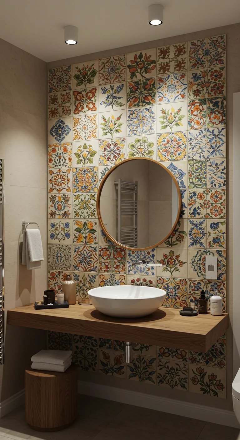 17. Artistic Touch: Hand-Painted Tiles