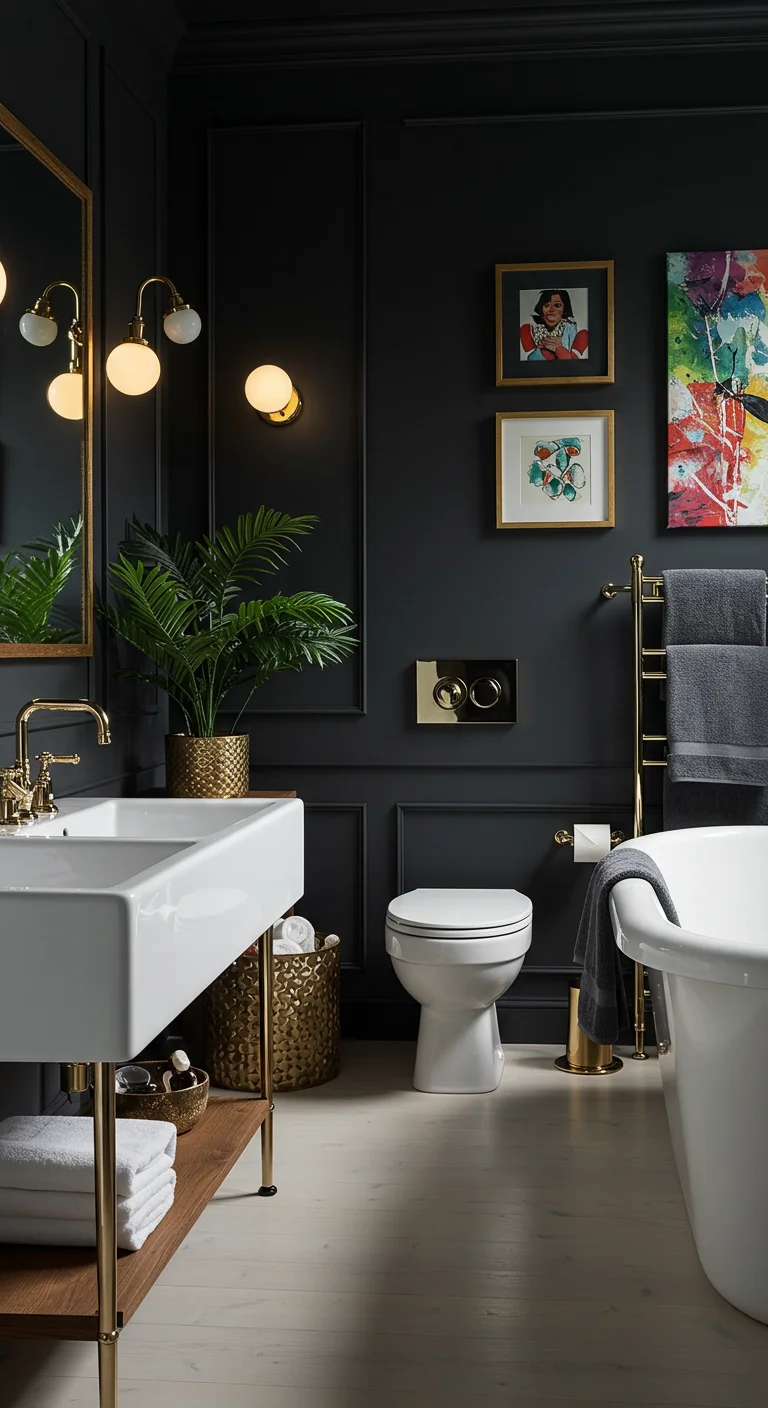 2. Bold and Beautiful: Deep Charcoal Elegance