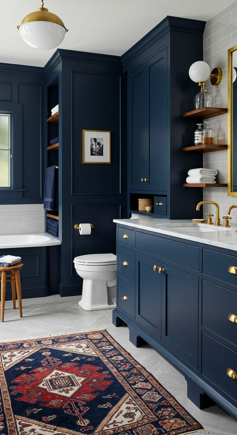 6. Dramatic Flair: Rich Navy Accents
