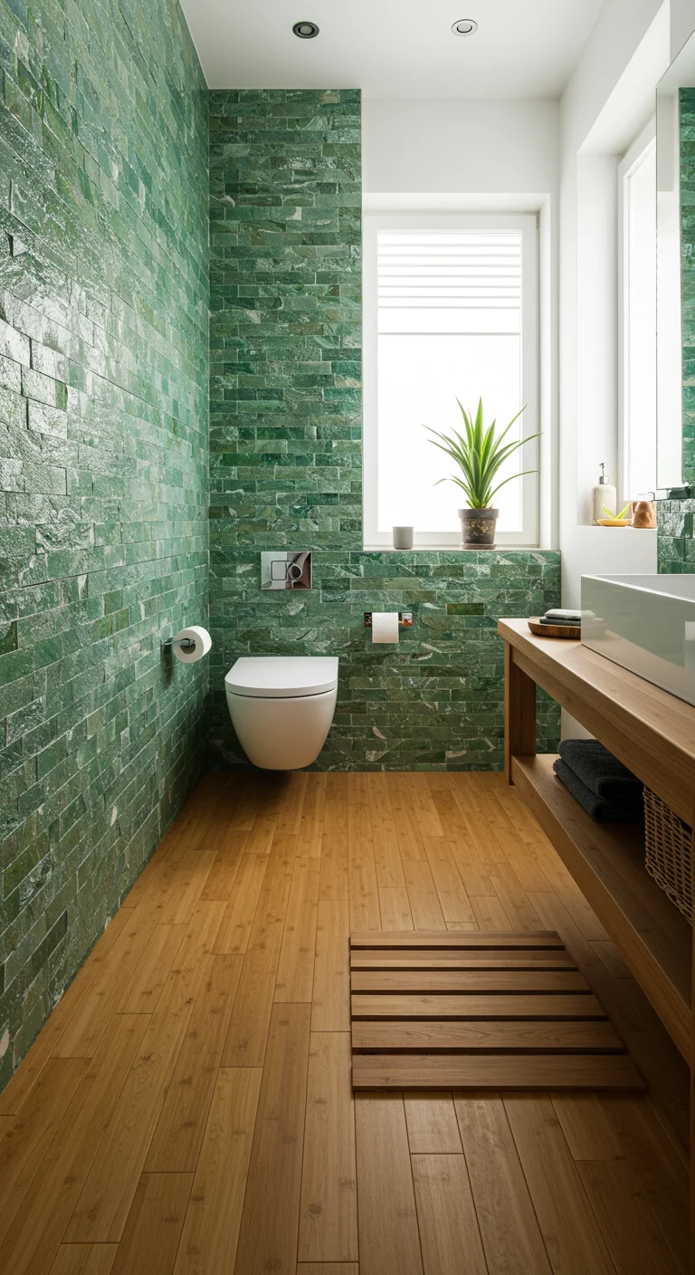 12. Eco-Friendly Tiles: Sustainable Choices for a Green Bathroom