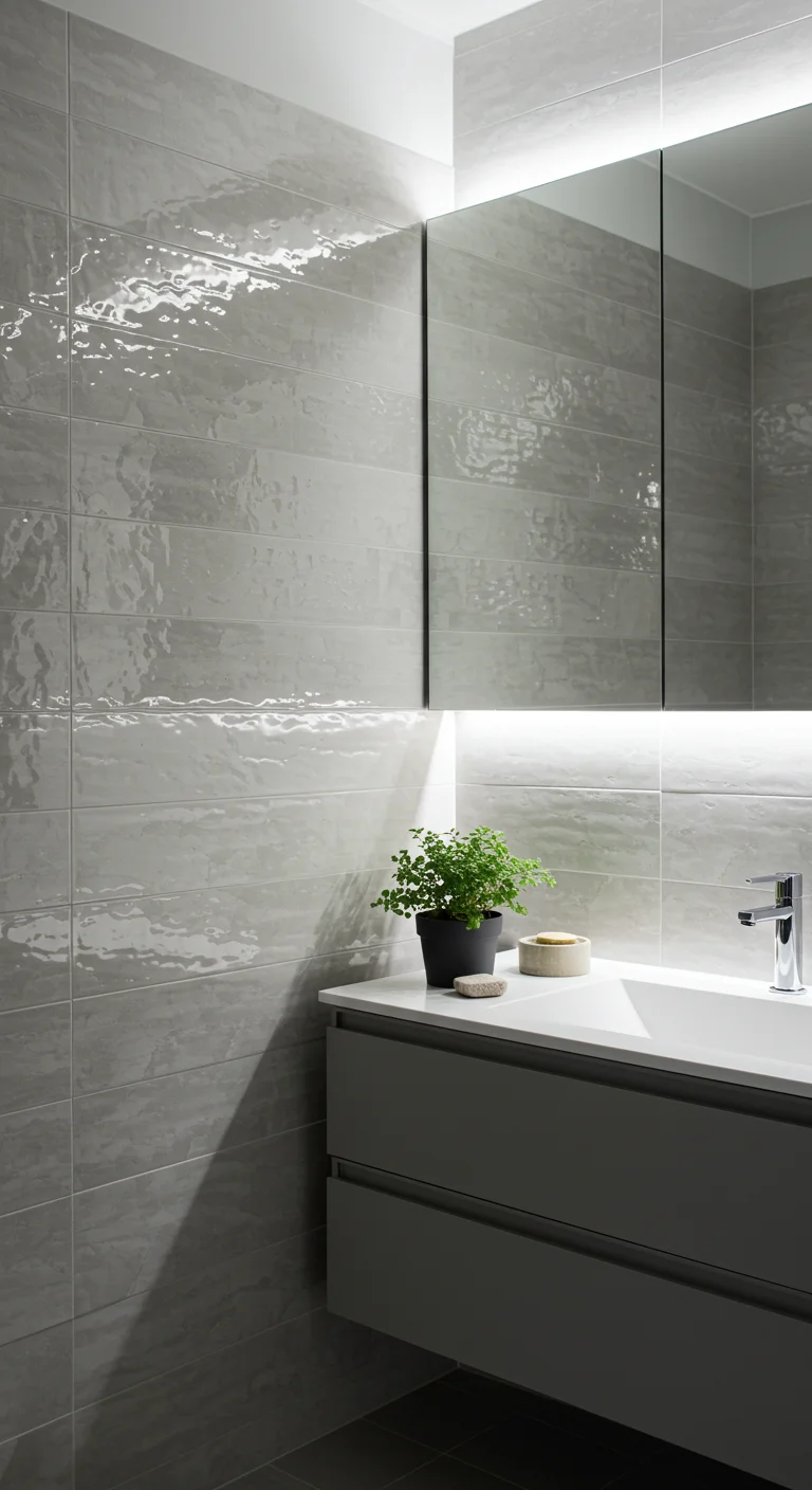 13. Glossy Finishes: Shiny Tiles That Reflect Light
