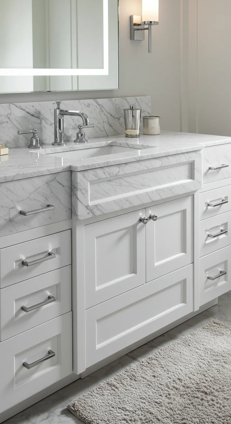 1. Timeless Elegance: Classic White Marble Vanities
