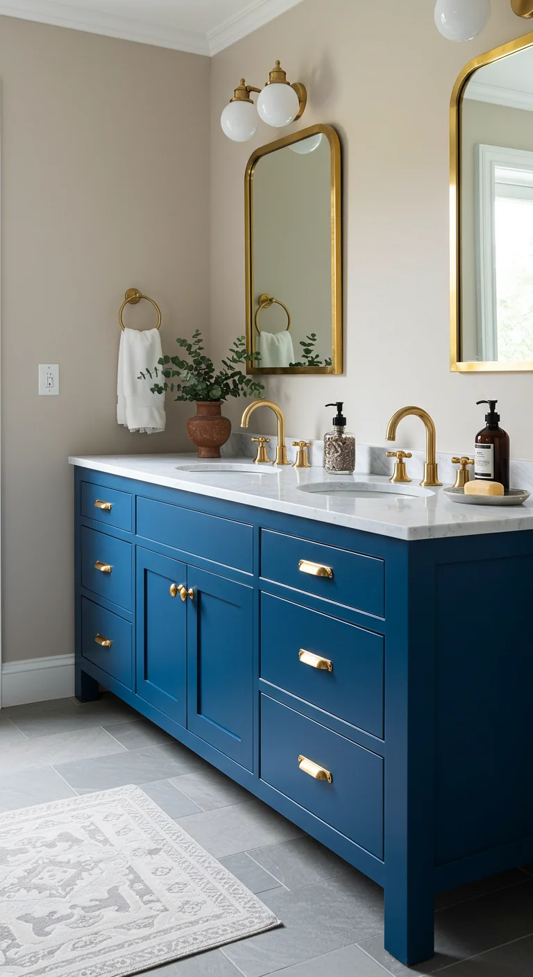 4. Bold Statements: Vibrant Colored Vanities