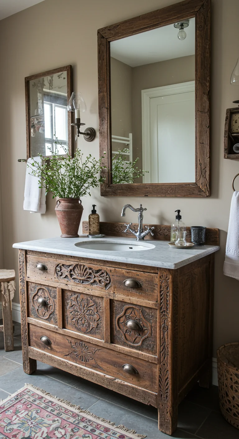 5. Vintage Vibes: Antique-Inspired Bathroom Vanities