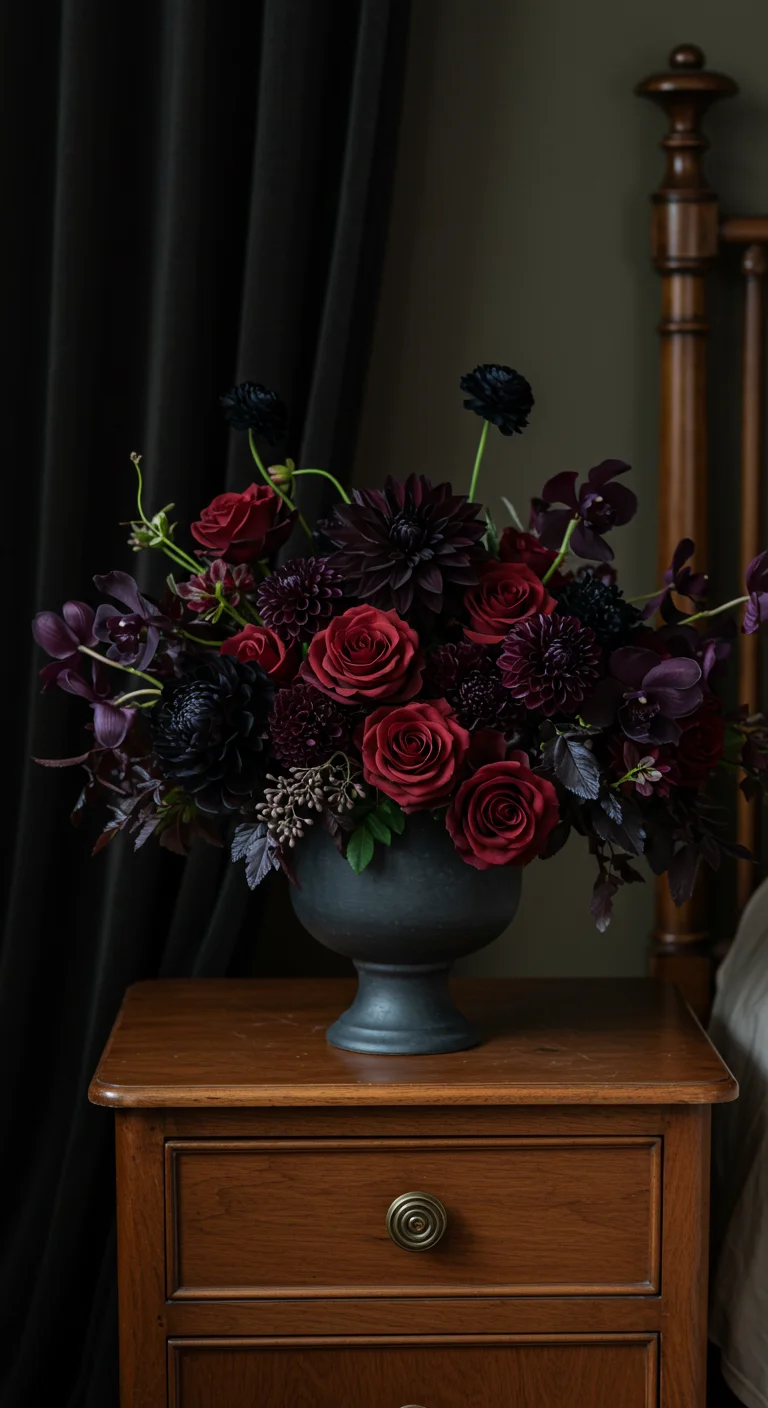 7. Dark Floral Arrangements: Nature’s Mystique
