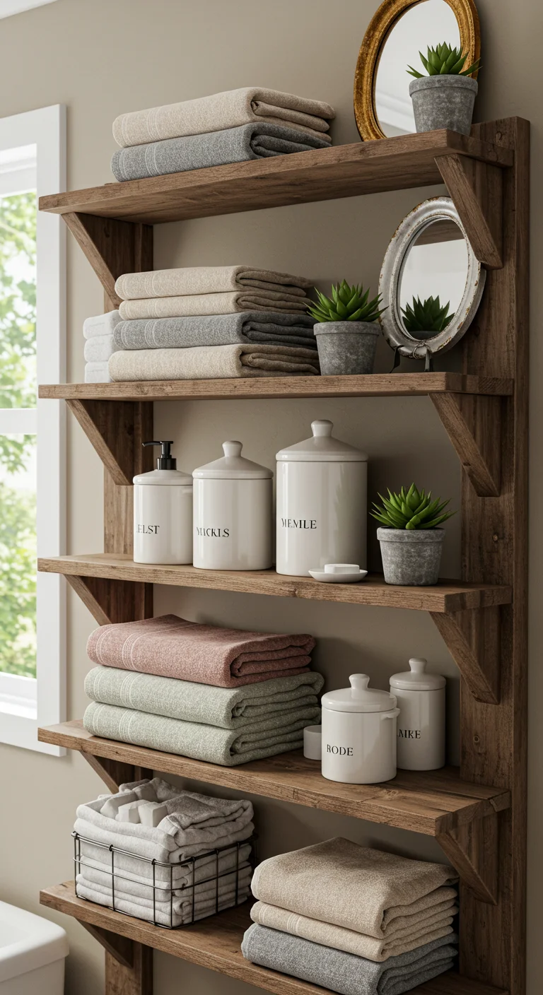 7. Open Shelving: Displaying Your Bathroom Essentials