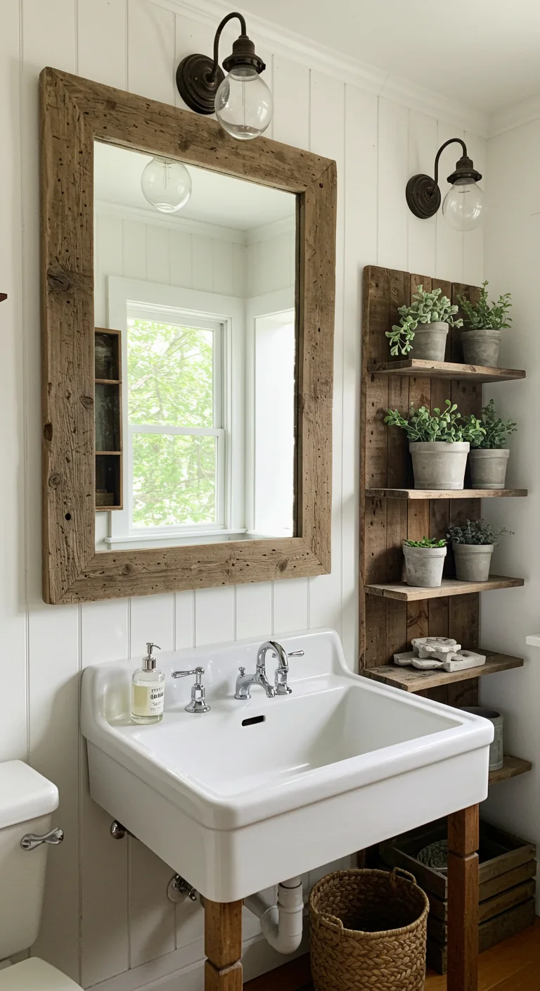 10. Rustic Mirrors: Reflecting Farmhouse Charm
