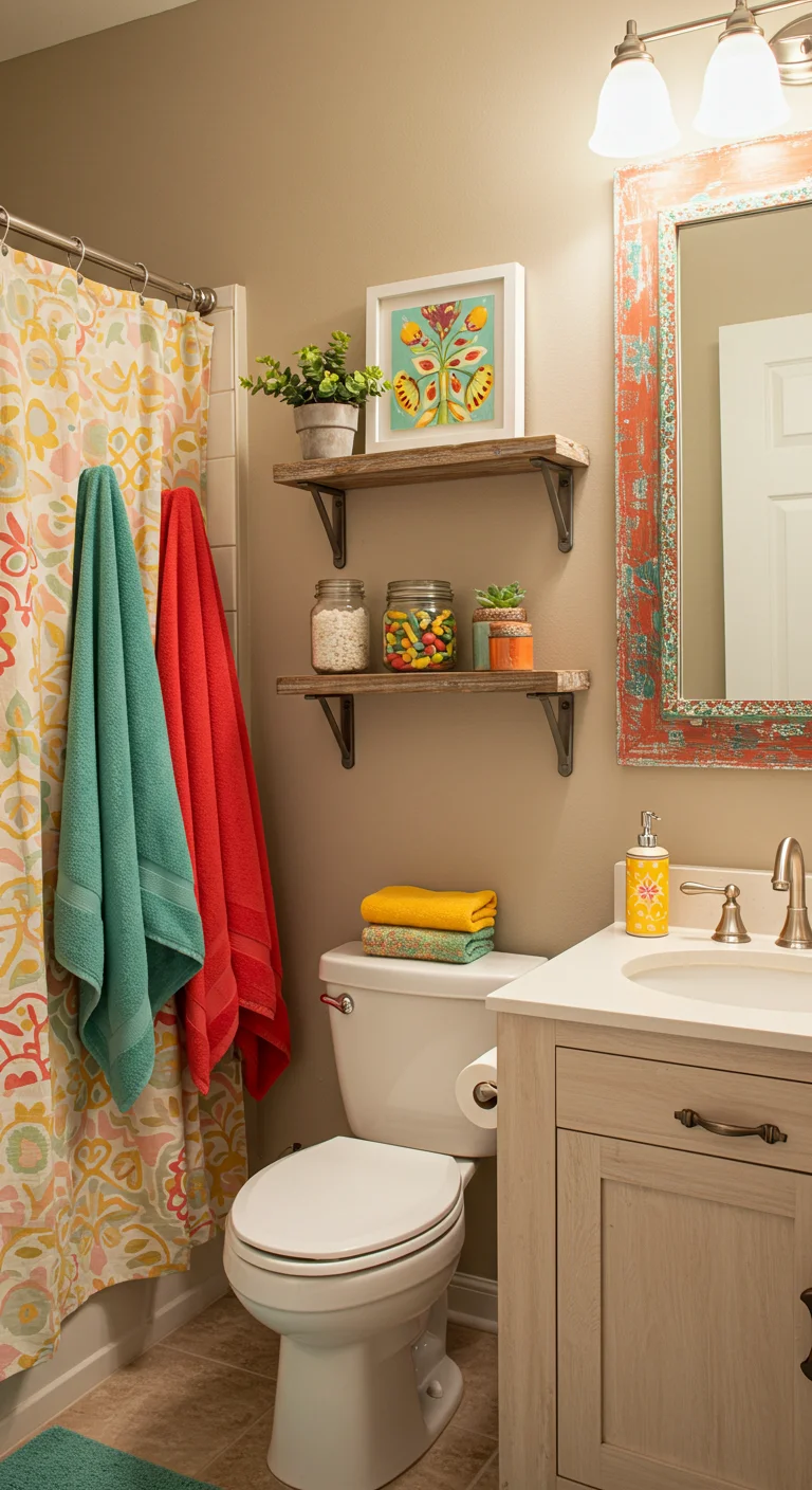 19. Bold Accents: Colorful Touches in a Neutral Space